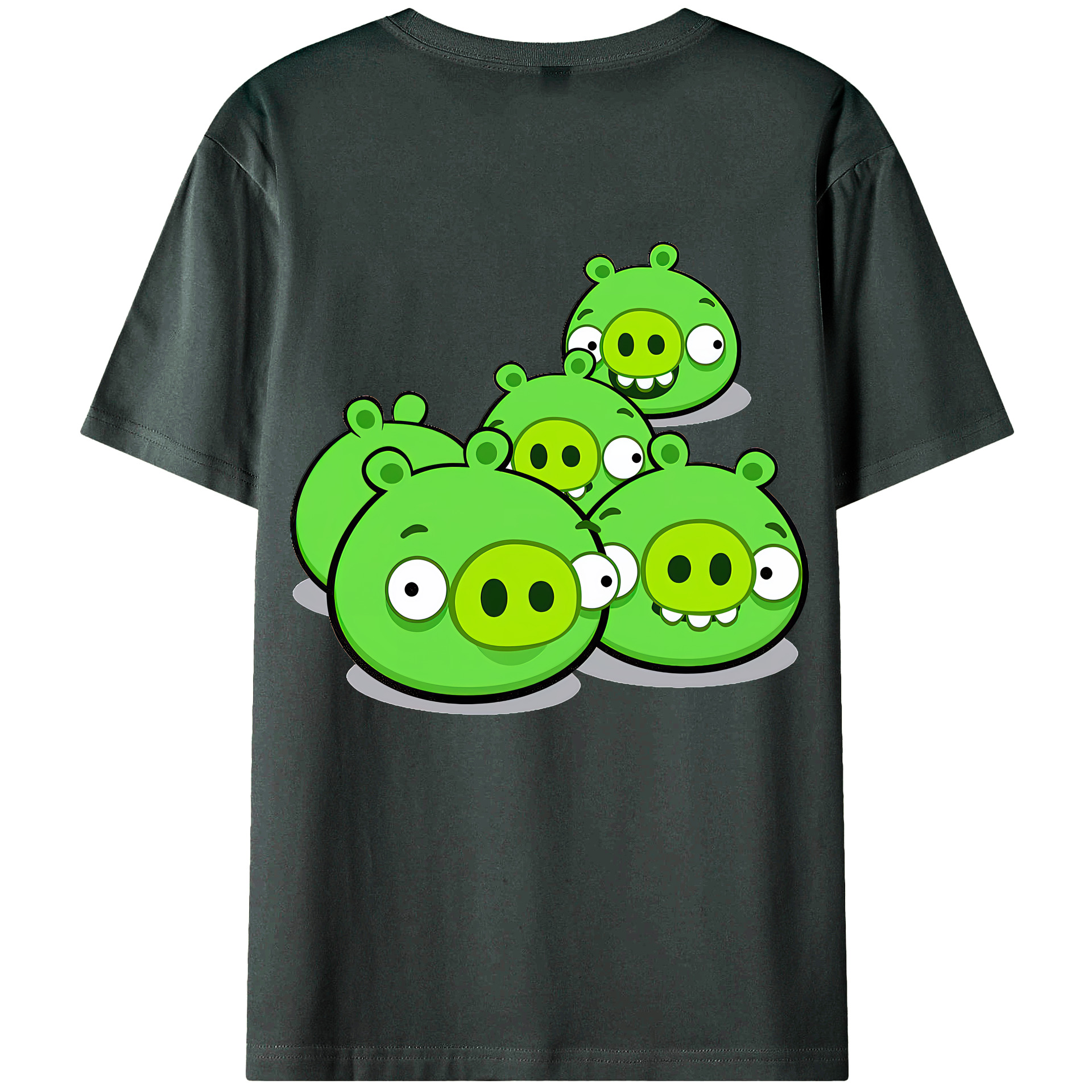 （画像用） Angry Birds アングリーバード 綿100％ メンズ半袖Tシャツ（バックプリント） 通気性